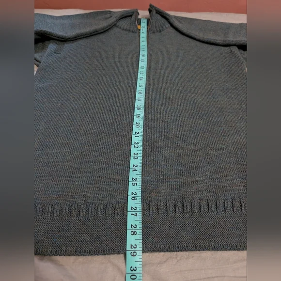 Vintage Peregrine Quarter Zip Wool Knit Sweater Men's Medium Heathered Green